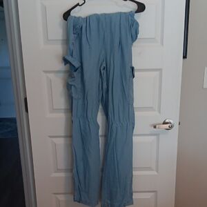 Light Blue Women's Off-Shoulder Jumpsuit